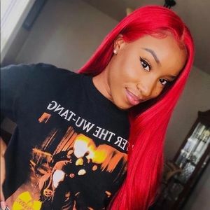 NEON RED COSPLAY WIG